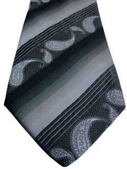 PROFUOMO MODA Mens Tie Grey to Black Stripes & Tear Drops