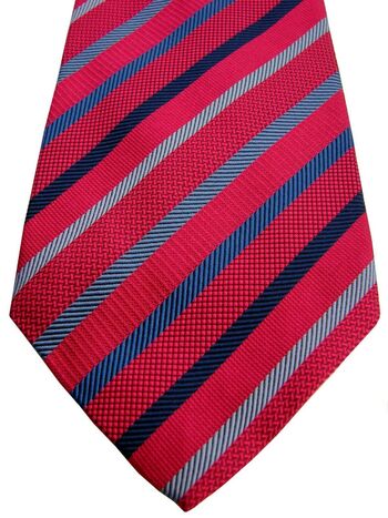 CHARLES TYRWHITT Mens Tie Pink - Blue Stripes
