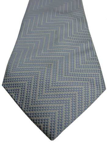 CHARLES TYRWHITT Mens Tie White Blue Dot Zig Zags