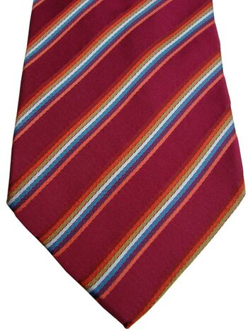 CHARLES TYRWHITT Mens Tie Dark Pink – Multi-Coloured Stripes