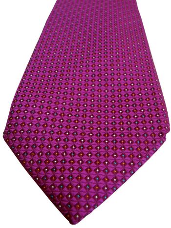 CHARLES TYRWHITT Mens Tie Fuchsia – Multi-Coloured Dots NEW