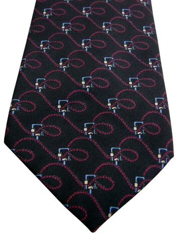 BROOKS BROTHERS – BROOKSGATE Mens Tie Black - Twisty Ropes - SKINNY