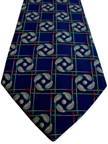 EDE & RAVENSCROFT Mens Tie Blue – Red & Green Golf Clubs