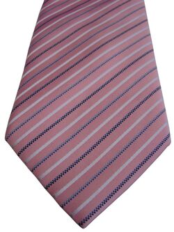 HAWES & CURTIS Mens Tie Pink – Black White & Blue Stripes