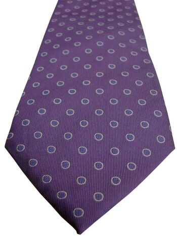 TM LEWIN Mens Tie Purple Bluish Polka Dots