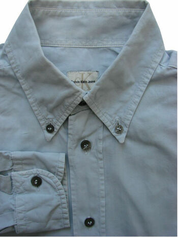 CALVIN KLEIN Shirt Mens 14.5 M Grey Blue