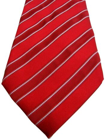 ETON Mens Tie Red – TEXTURED White Stripes