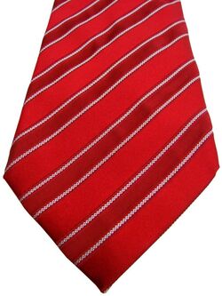 ETON Mens Tie Red – TEXTURED White Stripes