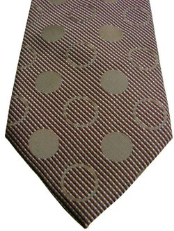 BALMAIN PARIS Mens Tie Browny Gold Polka Dots NEW