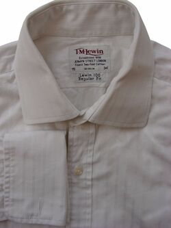 TM LEWIN 100 Shirt Mens 15 S White - Stripes REGULAR FIT