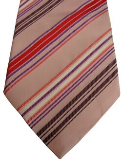 SIMON CARTER Mens Tie Pink Multicoloured Stripes