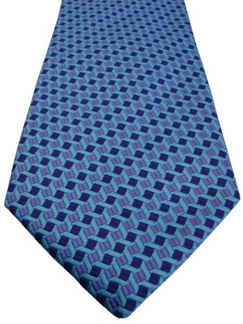 HAINES & BONNER Mens Tie Blue – Purple & Lilac Squares