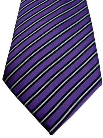AUSTIN REED Mens Tie Purple – White Stripes