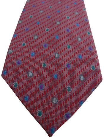 HARRODS Mens Tie Burgundy – Multi-Coloured Tear Drops