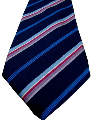 CHARLES TYRWHITT Mens Tie Dark Blue – MC Stripes NEW