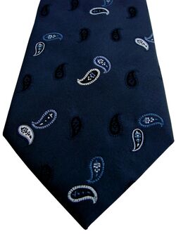 HAWES & CURTIS Mens Tie Dark Blue – Blue & White Tear Drops