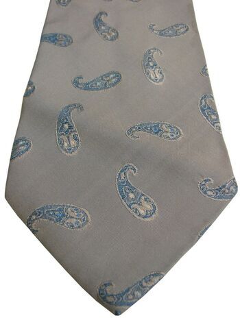 SILK HOUSE Mens Tie Grey Blue Tear Drops