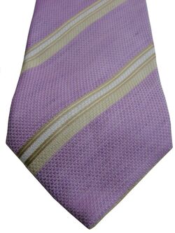 ATELIER F&B Mens Tie Lilac - White & Brown Stripes