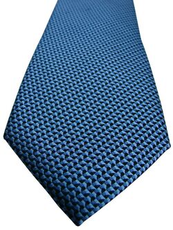 VAN BUCK Mens Tie Black Blue Swirly Design SKINNY