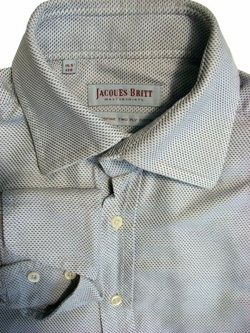 JACQUES BRITT Shirt Mens 14.5 S Grey - Brown Flecks