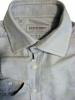 JACQUES BRITT Shirt Mens 14.5 S Grey - Brown Flecks