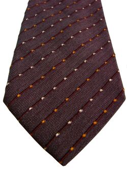 PAL ZILERI Mens Tie Brown - Herringbone Textured Stripes NEW