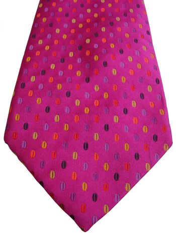DUCHAMP LONDON Mens Tie Fuchsia - Multi-Coloured Ovals