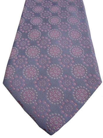 HUGO BOSS Mens Tie Light Blue - Pink Concentric Polka Dots