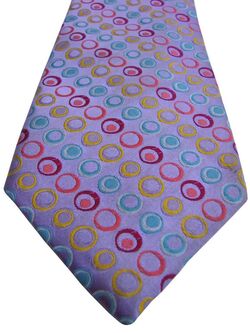 VAN BUCK PLATINUM Mens Tie Lilac - Multi-Coloured Polka Dots