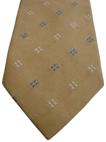 CANALI Mens Tie Beige - Blue & White Quad Squares