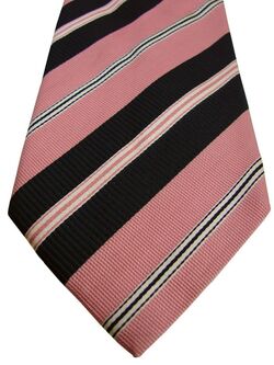 PAL ZILERI Mens Tie Pink Black & White Stripes