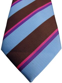 NEXT Mens Tie Brown Blue Fuchsia & Purple Stripes ULTRA SKINNY