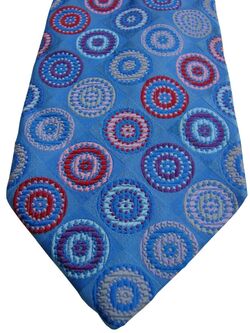 ALTEA Mens Tie Blue - Multi-Coloured Concentric Polka Dots