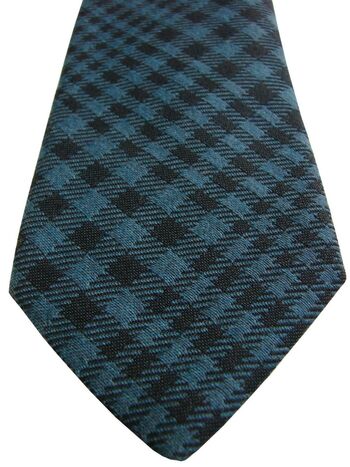 DUCHAMP LONDON Mens Tie Brown & Blue Check