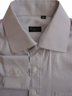 PAUL SMITH Shirt Mens 16 M Grey & White Flecks