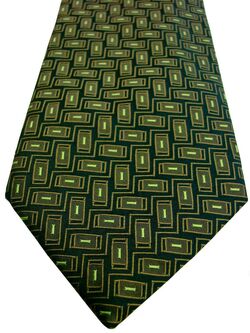 GIOVANNI ROSSI Mens Tie Green - Rectangles