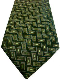 GIOVANNI ROSSI Mens Tie Green - Rectangles