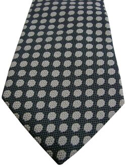 HACKETT Mens Tie Dark Grey - White Polka Dots SKINNY