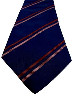 WESTWOOD & PARKES Mens Tie Dark Blue - Red & Pink Stripes