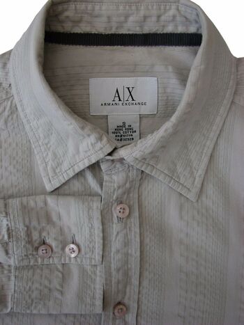 ARMANI EXCHANGE Shirt Mens 15.5 S Beige