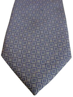 CANALI Mens Tie Light Blue - Interlinking Squares
