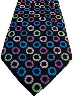 MARKS & SPENCER M&S Mens Tie Black - Multi-Coloured Polka Dots