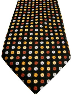 RESERVE Mens Tie Black - Multi-Coloured Polka Dots