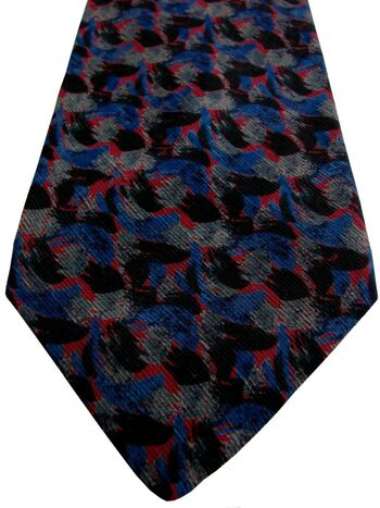 CERRUTI 1881 Mens Tie Blue Grey Red & Black Splodges