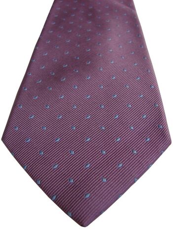 TM LEWIN Mens Tie Lilac - Blue Mini Diamonds