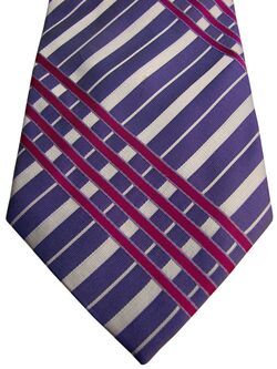 TED BAKER KNOTTED Mens Tie Purple - Fuchsia & White Check