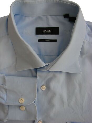 HUGO BOSS Shirt Mens 16 M Light Blue