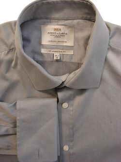 HAWES & CURTIS Shirt Mens 16.5 L Light Grey ST JAMES SLIM FIT