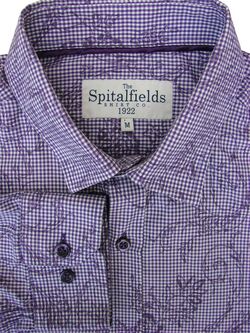 THE SPITALFIELDS SHIRT CO 1922 Shirt Mens 15.5 M Purple - Flowery Design
