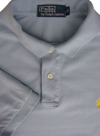 RALPH LAUREN POLO T-Shirt Mens L Light Blue SHORT SLEEVE